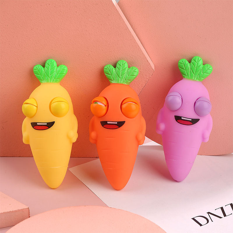 "Squinting Carrot Squeeze Toy"