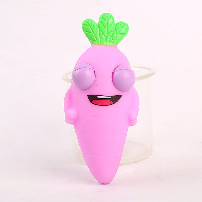 "Squinting Carrot Squeeze Toy"