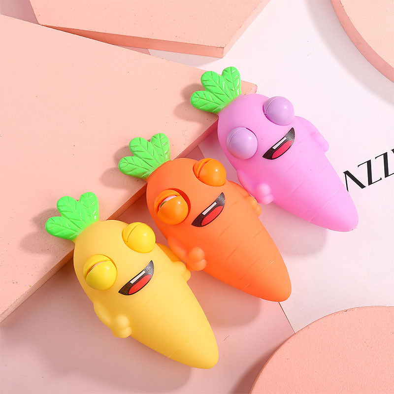 "Squinting Carrot Squeeze Toy"